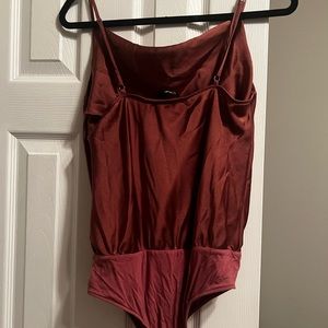Maroon silk body suit size medium